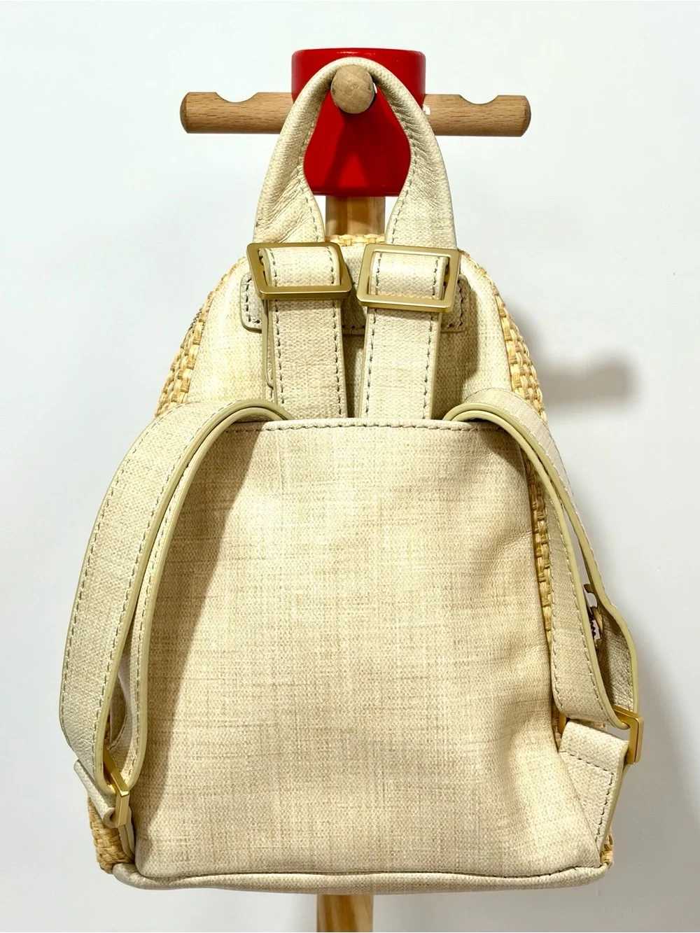 Hammitt Hunter 2 Small Backpack In Ricotta Raffia With Brushes Gold Hardware